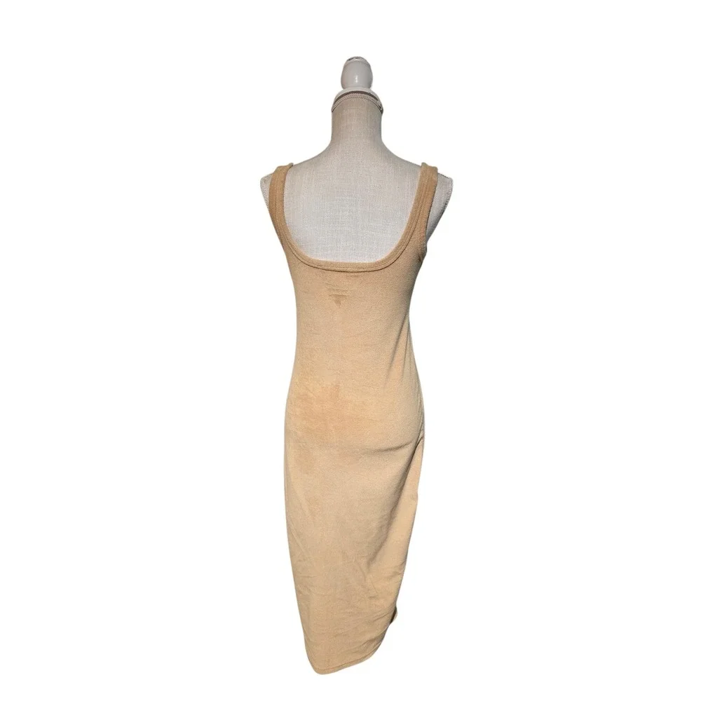 Armina James Terry Vacay Midi Coffee Cotton Ribbed Knit Tank Midi Dress Size S - Picture 3 of 6
